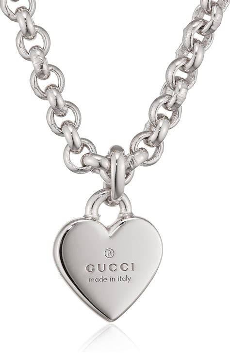 gucci trademark necklace with heart pendant|gucci toggle heart necklace.